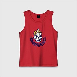 Майка детская хлопок Банановые головы, цвет: красный