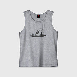 Майка детская хлопок Лесной олень, цвет: меланж