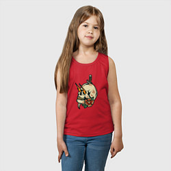 Майка детская хлопок Грозовой череп, цвет: красный — фото 2