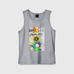 Майка детская хлопок Exo в костюмах животных, цвет: меланж