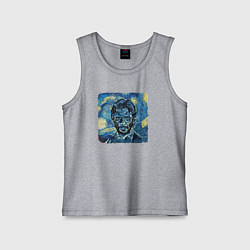 Майка детская хлопок Профессор на картине Ван Гога, цвет: меланж