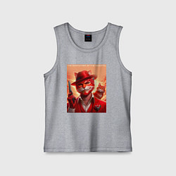 Майка детская хлопок The godfather of the meowfia - ai art fantasy, цвет: меланж