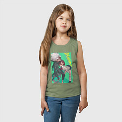 Майка детская хлопок Дандадан Момо Аясэ, цвет: авокадо — фото 2