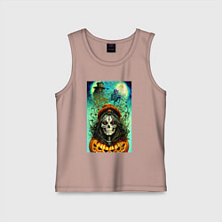 Майка детская хлопок Скелет ведьмы - хэллоуин, цвет: пыльно-розовый