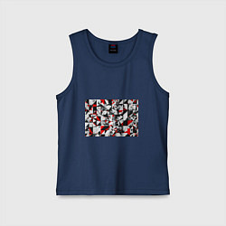 Майка детская хлопок Black and red abstraction on a white background, цвет: тёмно-синий