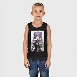 Майка детская хлопок Genshin Impact Кэцин, цвет: черный — фото 2