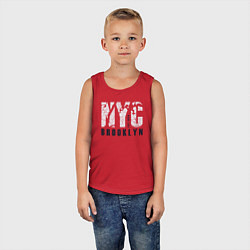 Майка детская хлопок NYC - Brooklyn, цвет: красный — фото 2