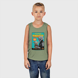 Майка детская хлопок Mandalorian - Din Djarin, цвет: авокадо — фото 2