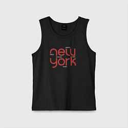 Майка детская хлопок New York districts, цвет: черный
