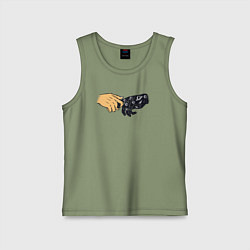 Майка детская хлопок Прикосновение космоса, цвет: авокадо