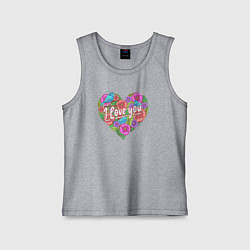 Майка детская хлопок Love flowers, цвет: меланж