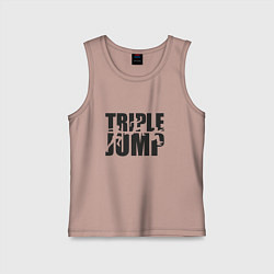 Майка детская хлопок Тройной прыжок, цвет: пыльно-розовый