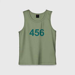 Майка детская хлопок 456 - Игра в кальмара, цвет: авокадо