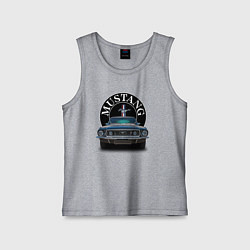 Майка детская хлопок Форд Мустанг 1964-1973 годов, цвет: меланж