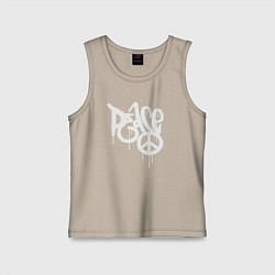 Майка детская хлопок Peace graffiti, цвет: миндальный