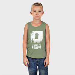 Майка детская хлопок Tardis believe, цвет: авокадо — фото 2