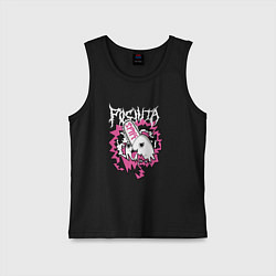 Майка детская хлопок Человек-бензопила Почита бензопила, цвет: черный