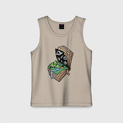 Майка детская хлопок Книга приключений, цвет: миндальный