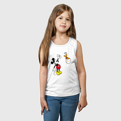 Майка детская хлопок Микки Маус и Плуто, цвет: белый — фото 2