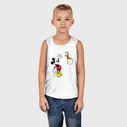 Майка детская хлопок Микки Маус и Плуто, цвет: белый — фото 2