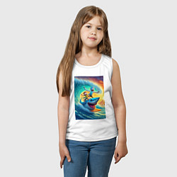 Майка детская хлопок Рик и Морти - сёрфинг на акуле, цвет: белый — фото 2