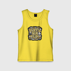 Майка детская хлопок Весёлого нового года, цвет: желтый