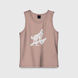 Майка детская хлопок Space wolf, цвет: пыльно-розовый