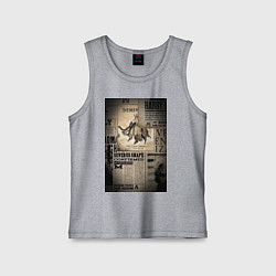 Майка детская хлопок Важные новости, цвет: меланж