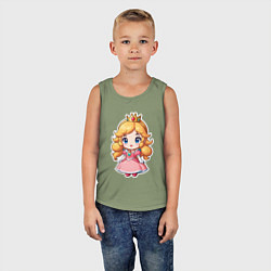 Майка детская хлопок Маленькая принцесса Пич, цвет: авокадо — фото 2