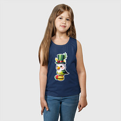 Майка детская хлопок Попугайчик на макарунах, цвет: тёмно-синий — фото 2