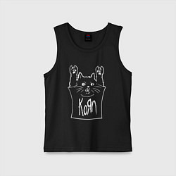 Майка детская хлопок KoЯn - cat rock, цвет: черный
