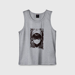 Майка детская хлопок Иллюстрация голубоглазой девушки, цвет: меланж