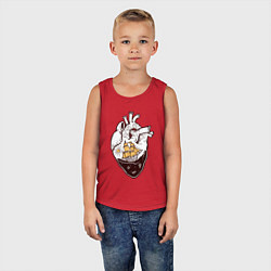 Майка детская хлопок Сердце корабля, цвет: красный — фото 2