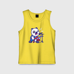 Майка детская хлопок Панда рокер, цвет: желтый