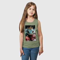 Майка детская хлопок Новогодняя змея королева, цвет: авокадо — фото 2