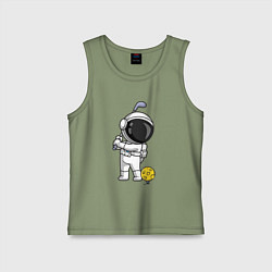 Майка детская хлопок Космический гольф, цвет: авокадо