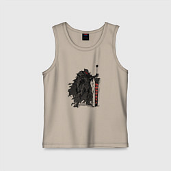 Майка детская хлопок Черный мечник, цвет: миндальный