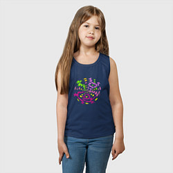 Майка детская хлопок Разноцветная абстракция по кругу, цвет: тёмно-синий — фото 2
