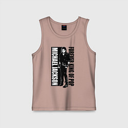 Майка детская хлопок Michael Jackson - forever king of pop, цвет: пыльно-розовый