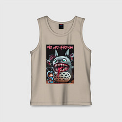 Майка детская хлопок Totoro-Venom - ai art fantasy, цвет: миндальный