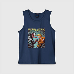 Майка детская хлопок Donald Trump and Venom - ai art fantasy, цвет: тёмно-синий