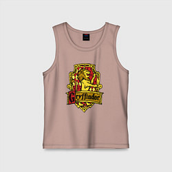 Майка детская хлопок Hogwarts - gryffindor logo, цвет: пыльно-розовый