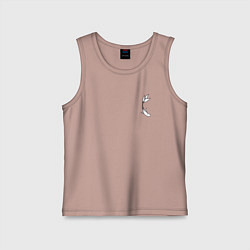 Майка детская хлопок Черная рыбка для пары, цвет: пыльно-розовый