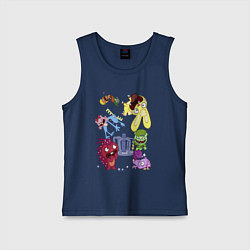 Майка детская хлопок Happy three friends - carousel, цвет: тёмно-синий