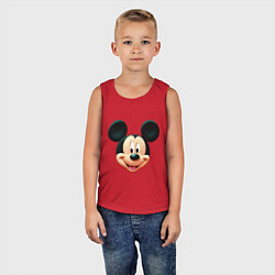 Майка детская хлопок Mickey mouse head, цвет: красный — фото 2