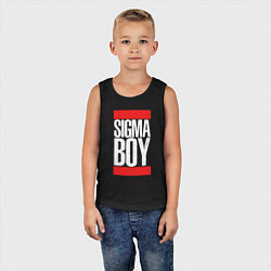 Майка детская хлопок Sigma boy, цвет: черный — фото 2