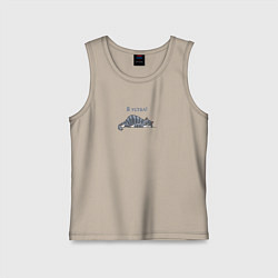 Майка детская хлопок Уставший кот упал от усталости, цвет: миндальный