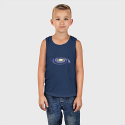 Майка детская хлопок Галактика арт, желтая альтернативная, цвет: тёмно-синий — фото 2