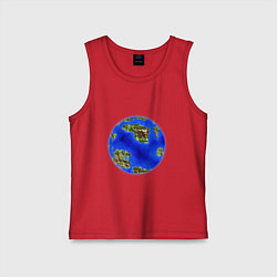 Майка детская хлопок Голубая планета двумерная, цвет: красный