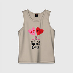 Майка детская хлопок Сладкий день, цвет: миндальный